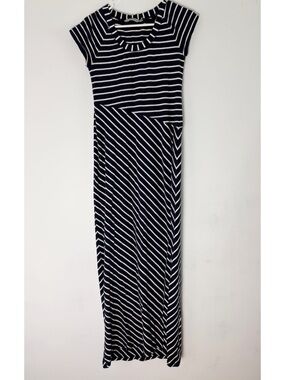 Athleta Black and White Striped Maxi Dress